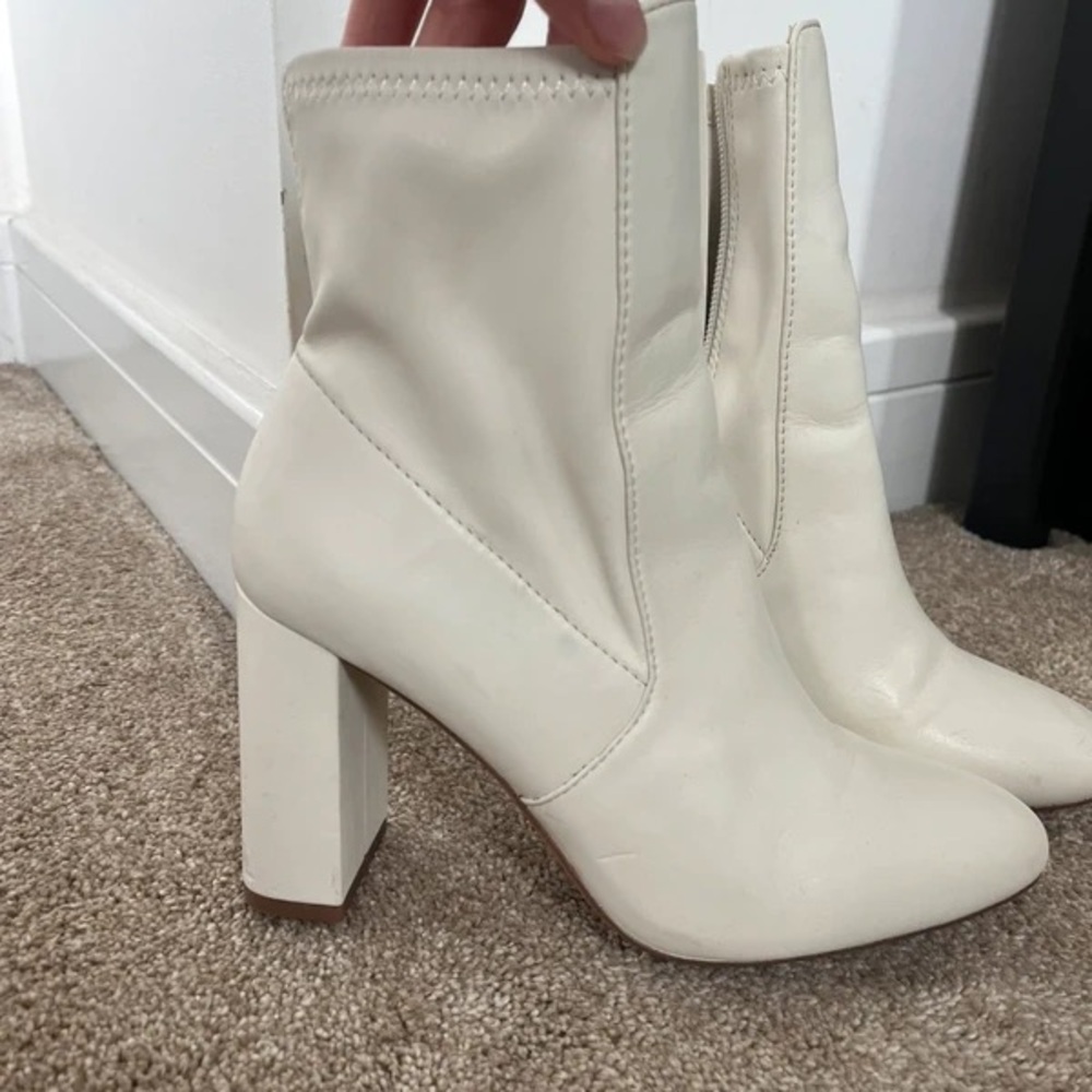 Chic Cream Heeled Boots